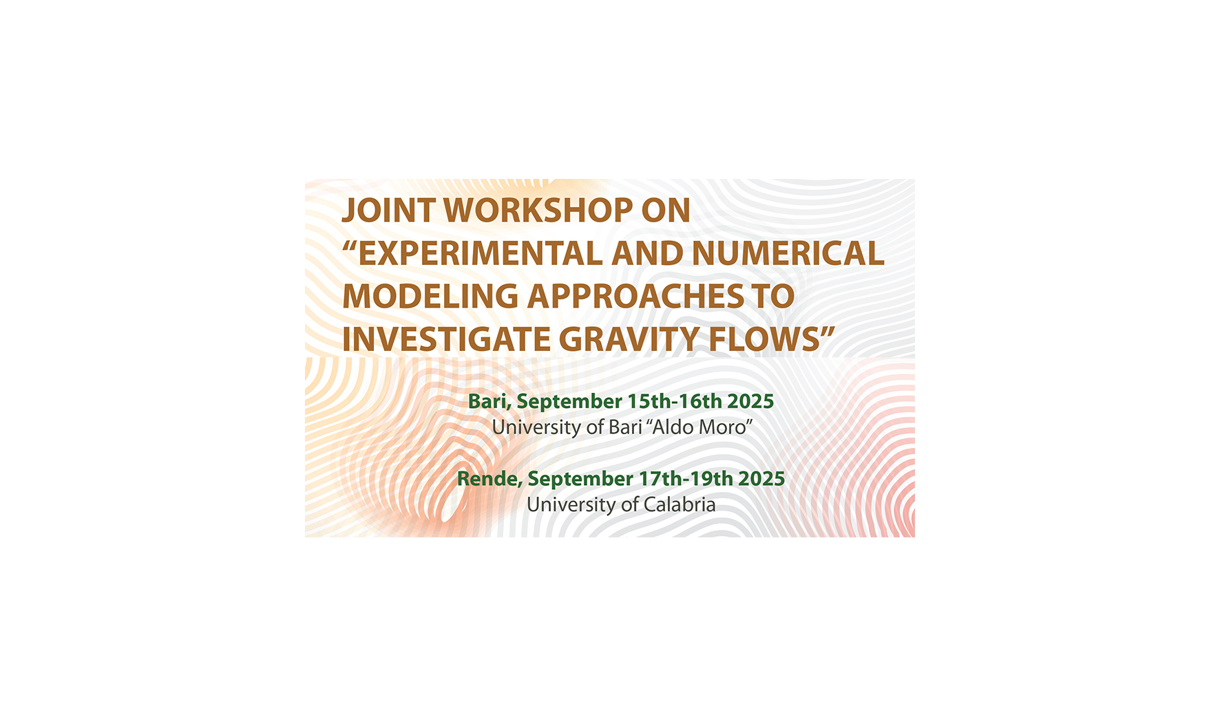 Joint workshop on "Experimental and numerical modeling approaches to investigate gravity flows" Geologia_Dioguardi_2025_brochure6_pagg